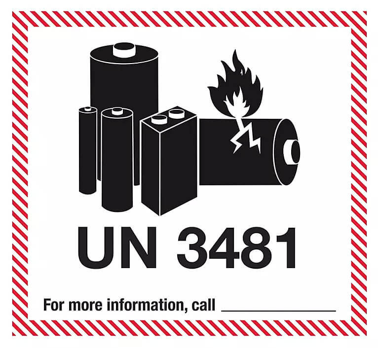 UN 3481 battery label